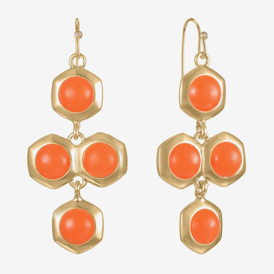 Liz Claiborne Hexagon Womens Chandelier Earrings