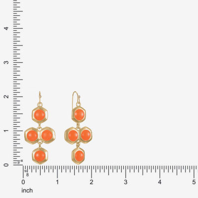 Liz Claiborne Hexagon Womens Chandelier Earrings