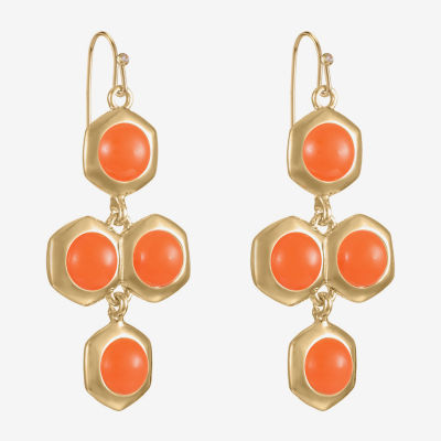 Liz Claiborne Hexagon Womens Chandelier Earrings