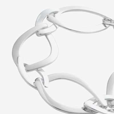 Liz Claiborne Womens Silver Tone Solid Link Bracelet