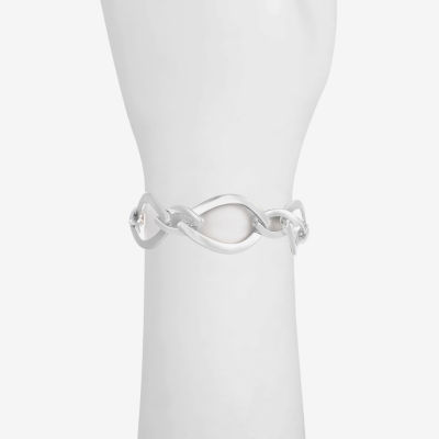 Liz Claiborne Womens Silver Tone Solid Link Bracelet