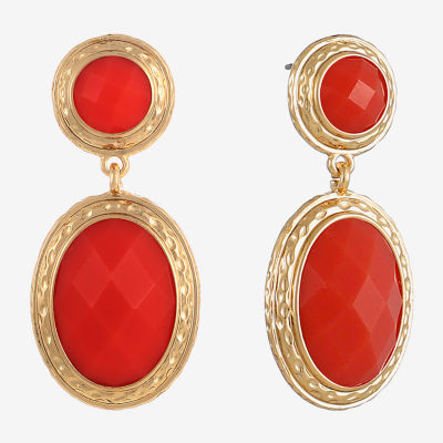 Monet Jewelry Gold Tone Double Womens Oval Hypoallergenic Drop Earrings