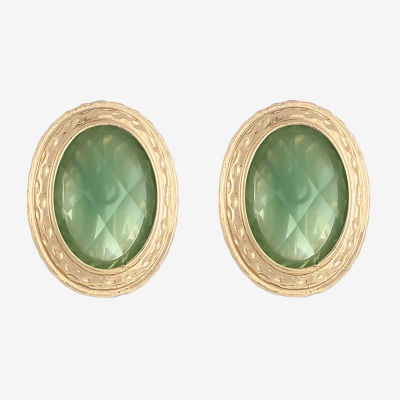 Monet Jewelry Gold Tone Orange Oval Clip On Earrings