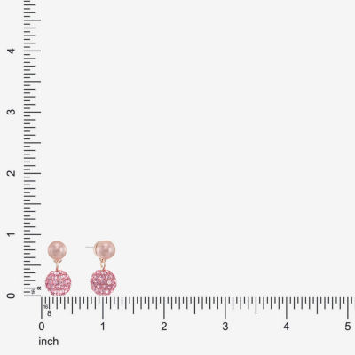 Monet Jewelry Womens Glass Simulated Pearl Round Hypoallergenic Drop Earrings