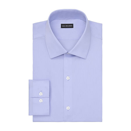 Van Heusen Ultra Wrinkle Free Mens Slim Fit Stretch Fabric Wrinkle Free Long Sleeve Dress Shirt, 16-16.5 32-33, Purple