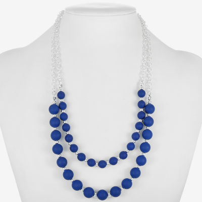 Liz Claiborne Matte Silver Tone 18 Inch Collar Necklace