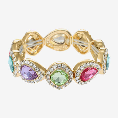 Monet Jewelry Halo Blue Glass Pear Cushion Stretch Bracelet, One Size, Multiple Colors