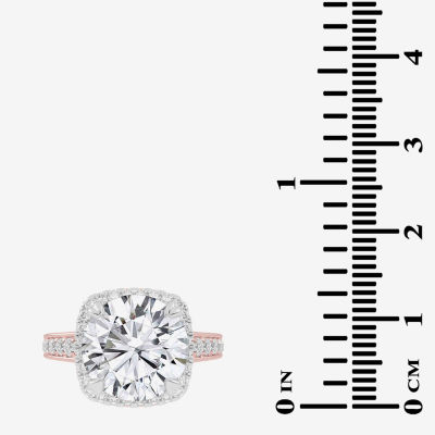 (G-H / Vs2-Si1) Womens 5 CT. T.W. Lab Grown White Diamond 14K White Gold Side Stone Halo Engagement Ring