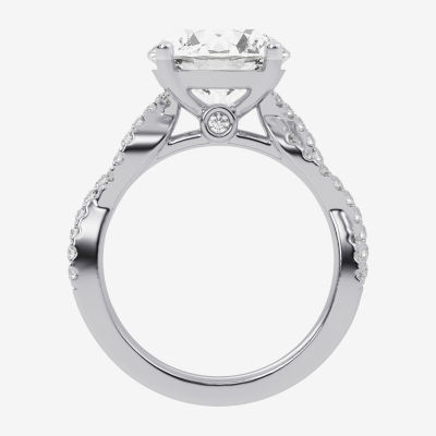 (G-H / Vs2-Si1) Womens 5 1/3 Ct. T.W. Lab Grown White Diamond 14K Gold Side Stone Engagement Ring