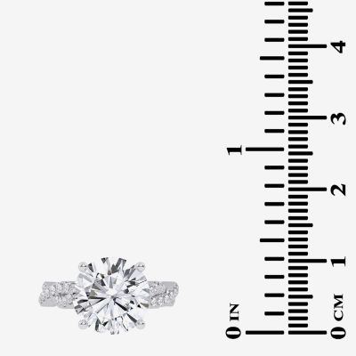 (G-H / Vs2-Si1) Womens 5 1/3 Ct. T.W. Lab Grown White Diamond 14K Gold Side Stone Engagement Ring