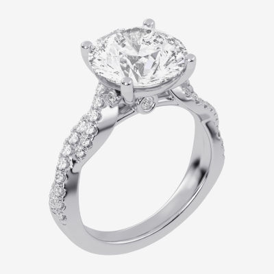 (G-H / Vs2-Si1) Womens 5 1/3 Ct. T.W. Lab Grown White Diamond 14K Gold Side Stone Engagement Ring