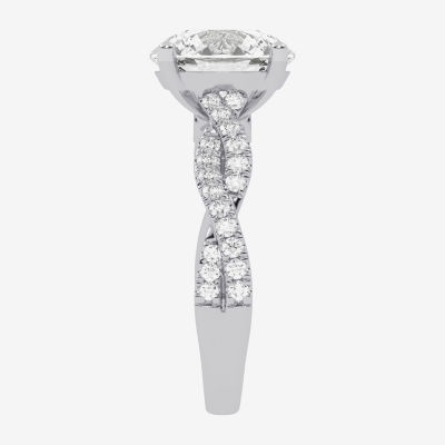 (G-H / Vs2-Si1) Womens 5 1/3 Ct. T.W. Lab Grown White Diamond 14K Gold Side Stone Engagement Ring