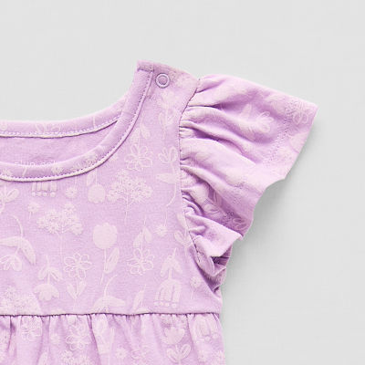 Okie Dokie Baby Girls Round Neck Short Sleeve Bodysuit