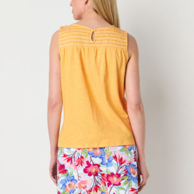 St. John's Bay Womens Round Neck Sleeveless Tank Top