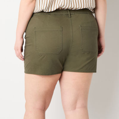 a.n.a. Womens Highest Rise 4.5" Utility Chino Short - Plus