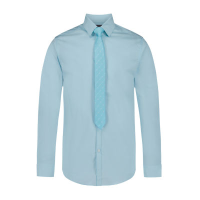 Van Heusen Little & Big Kid Boys Stretch Fabric Long Sleeve Point Collar Shirt + Tie Set