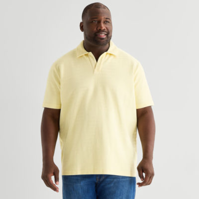 Stafford Johnny Collar Big and Tall Mens Short Sleeve Polo Shirt