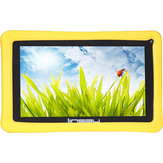 LINSAY 7" Quad-Core 2GB RAM 16GB Android 9.0 Pie Tablet with Yellow Kids Defender Case