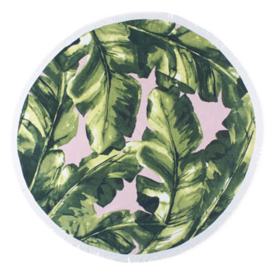 Outdoor Oasis Round Palm Leaf Beach Towel