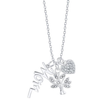 Footnotes Mom Womens Sterling Silver Heart 16 Inch Pendant Necklace