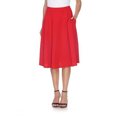 White Mark 'Saya' Flare Skirt, Large, Red