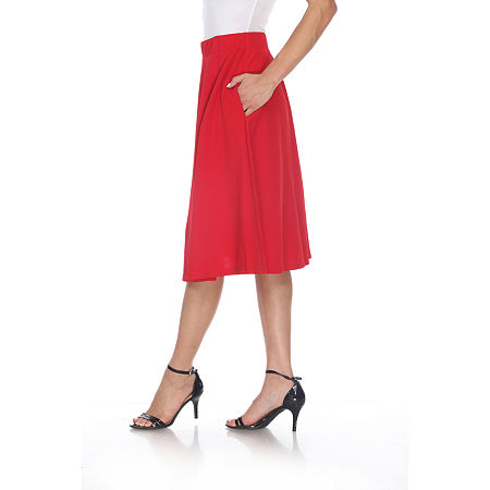 White Mark 'Saya' Flare Skirt, Large, Red