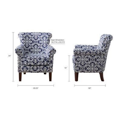 Madison Park Miri Navy Accent Chair