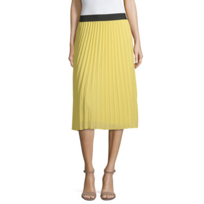 Worthington Womens Mid Rise Midi Pleated Skirt, Color Pineapple JCPenney