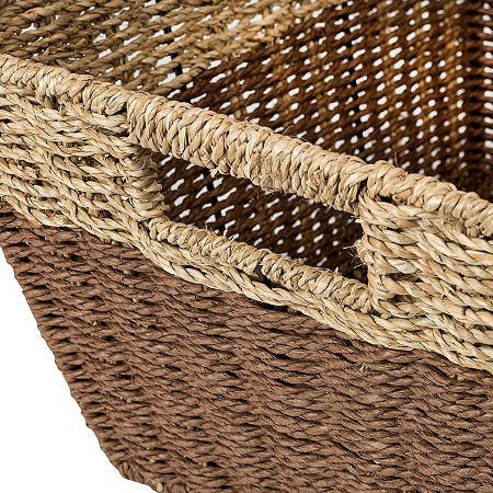 Honey-Can-Do Natural Seagrass Rectangle Nesting Storage System, One Size, Brown