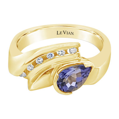 LIMITED QUANTITIES! Le Vian Grand Sample Sale™ Sale Ring featuring 1/2 CT. T.W. Blueberry Tanzanite® 1/6 CT. T.W. set in 14K Honey Gold™