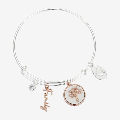 Footnotes Stainless Steel Round Bangle Bracelet