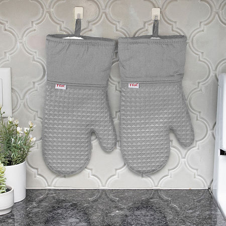 T-Fal Silicone Waffle 2-pc. Oven Mitts, One Size, Gray