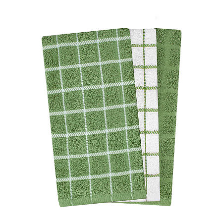 Ritz Terry Check 3-pc. Kitchen Towel, One Size, Green