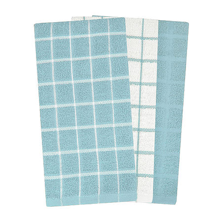 Ritz Terry Check 3-pc. Kitchen Towel, One Size, Blue