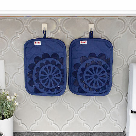 T-Fal Silicone 2-pc. Pot Holders, One Size, Blue