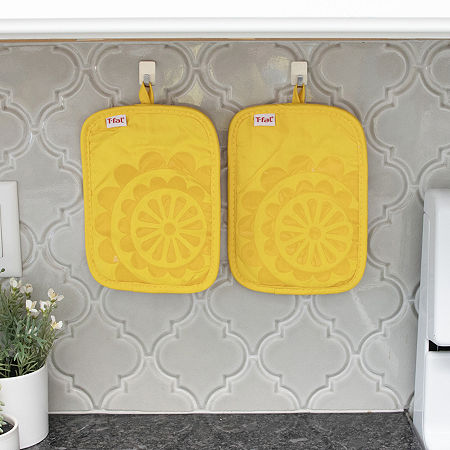 T-Fal Silicone 2-pc. Pot Holders, One Size, Yellow