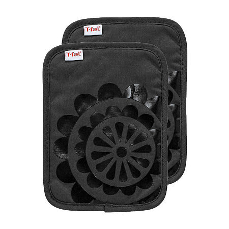 T-Fal Silicone 2-pc. Pot Holders, One Size, Black