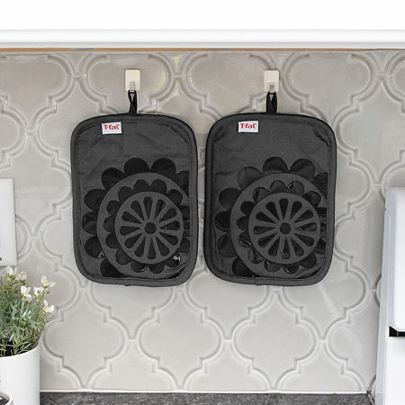 T-Fal Silicone 2-pc. Pot Holders, One Size, Black