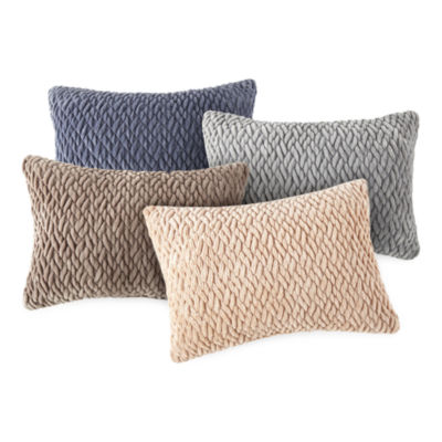 Loom + Forge Faux Mink Diamond Lumbar Pillow