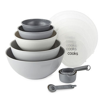 Cook with Color Plastic Mixing Bowls with Lids Set, 12 Piece 