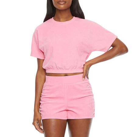  Juicy By Juicy Couture Womens Crew Neck Short Sleeve Towel Terry Top