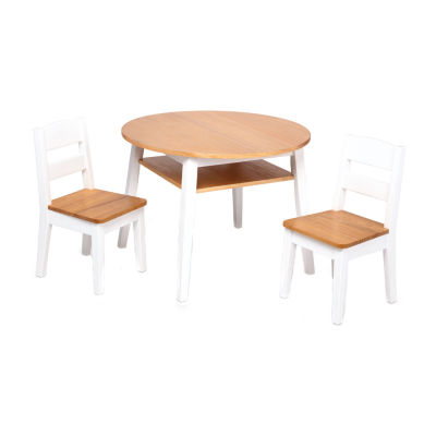 Melissa & Doug Wooden Round Table And Chairs Set 3-pc. Kids Table + Chairs