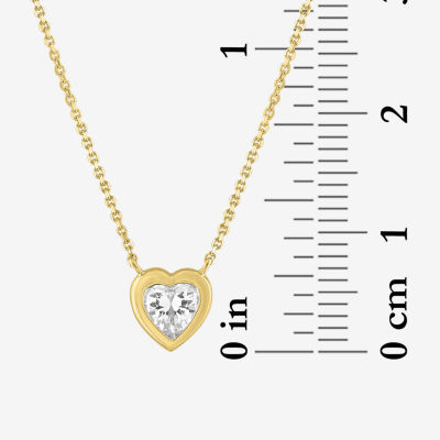 Diamond Addiction Womens 1/2 CT. T.W. Lab Grown White Diamond 10K Gold Heart Pendant Necklace