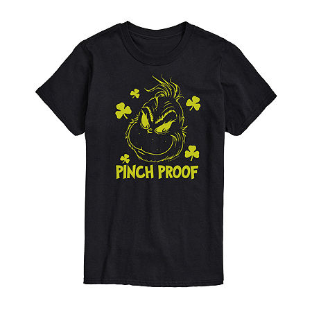 Mens Short Sleeve Dr. Seuss St. Patrick's Day T-Shirt, Small, Black