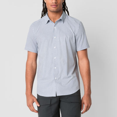 Stylus Mens Regular Fit Short Sleeve Checked Button-Down Shirt