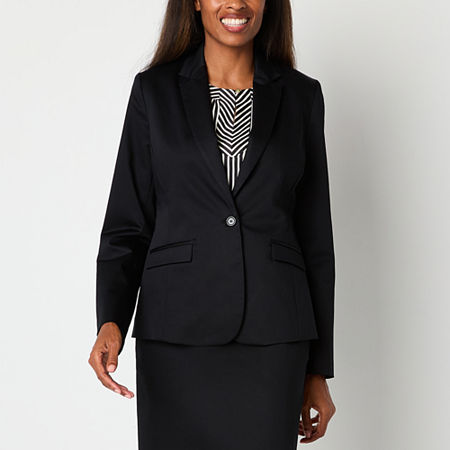 Liz Claiborne Womens Regular Fit Blazer, 14, Black