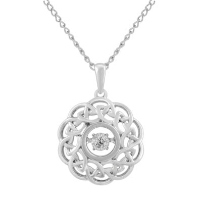 Enchanted Disney Fine Jewelry Womens Diamond Accent Mined White Diamond Sterling Silver Brave Princess Pendant Necklace