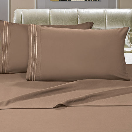 Elegant Comfort Wrinkle Resistant Bed Sheet set with Deep Pocket, HypoAllergenic, One Size, Brown