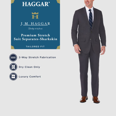 J.M. Haggar Men's Jm Haggar Premium Performance Stretch Stria Slim Fit  2-Button Suit Separate Coat, Dark Navy, 42L : : Clothing, Shoes &  Accessories