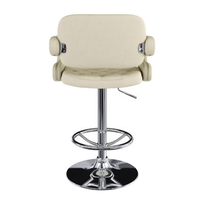 Corliving 2-pc. Upholstered Tufted Swivel Bar Stool